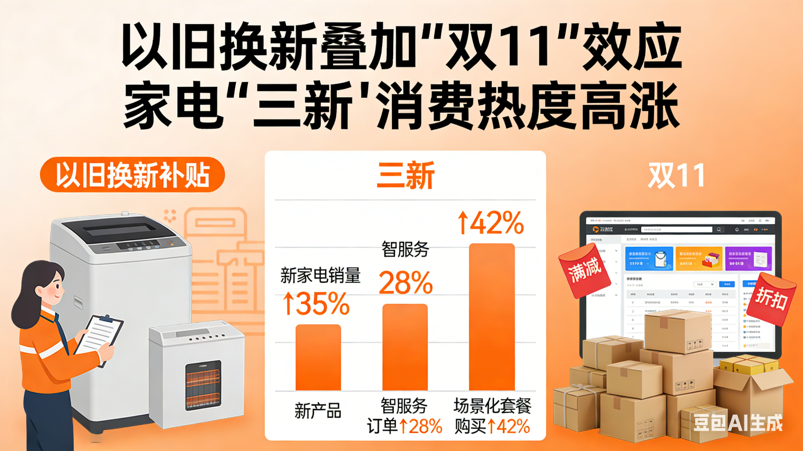 以旧换新叠加“双11”效应 家电“三新”消费热度高涨