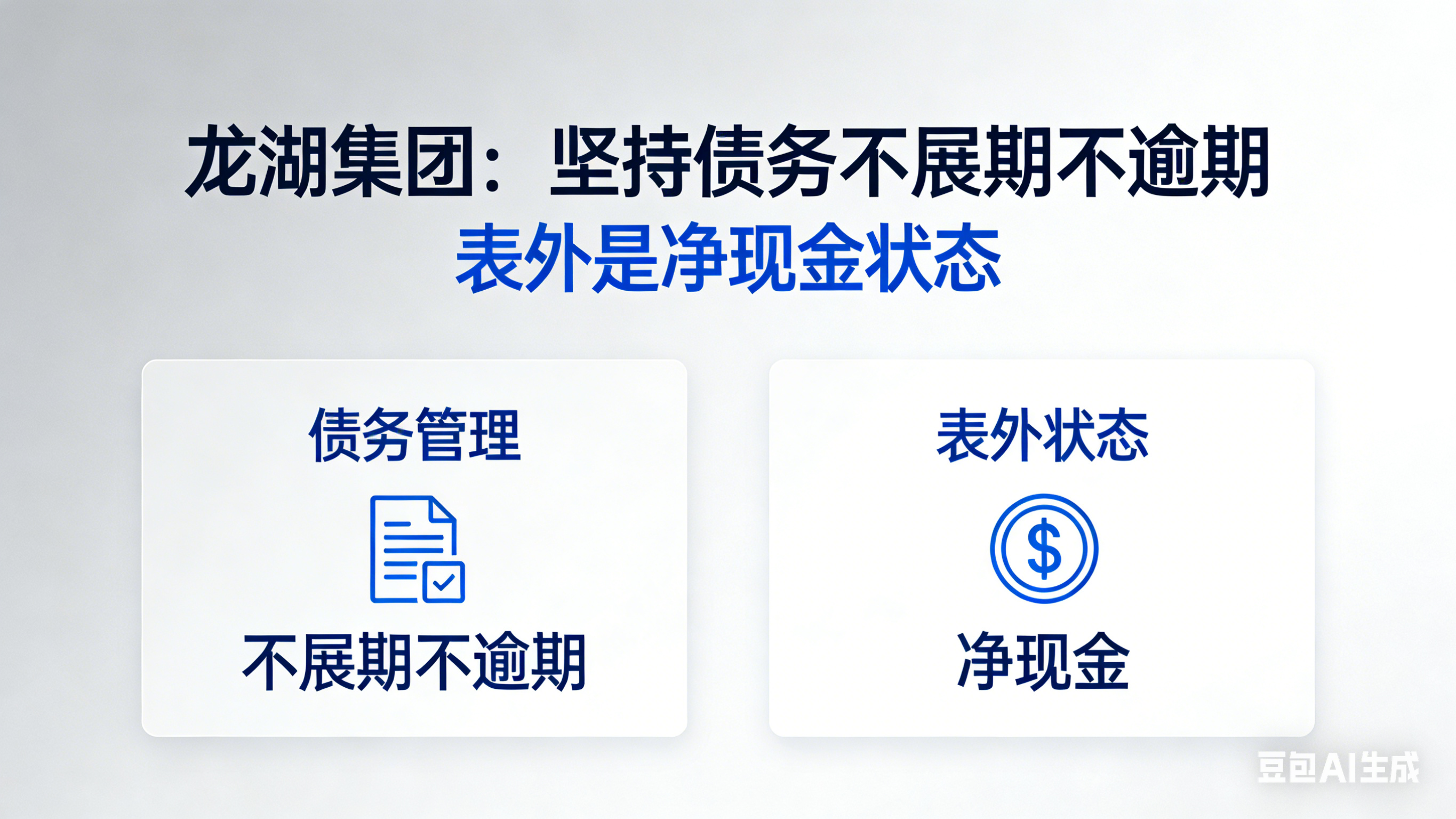 龙湖集团：坚持债务不展期不逾期 表外是净现金状态